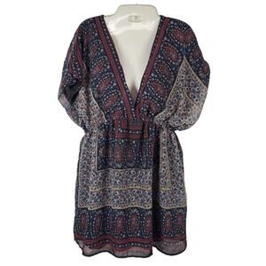 Viintage She's Cool Boho Paisley Floral Blouse Size 1X Y2K Festival Hippie